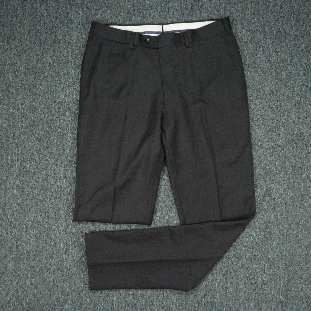 Suitsupply Pants Mens 36x32 Gray Brescia Int Flat Front Straight Wool Lined